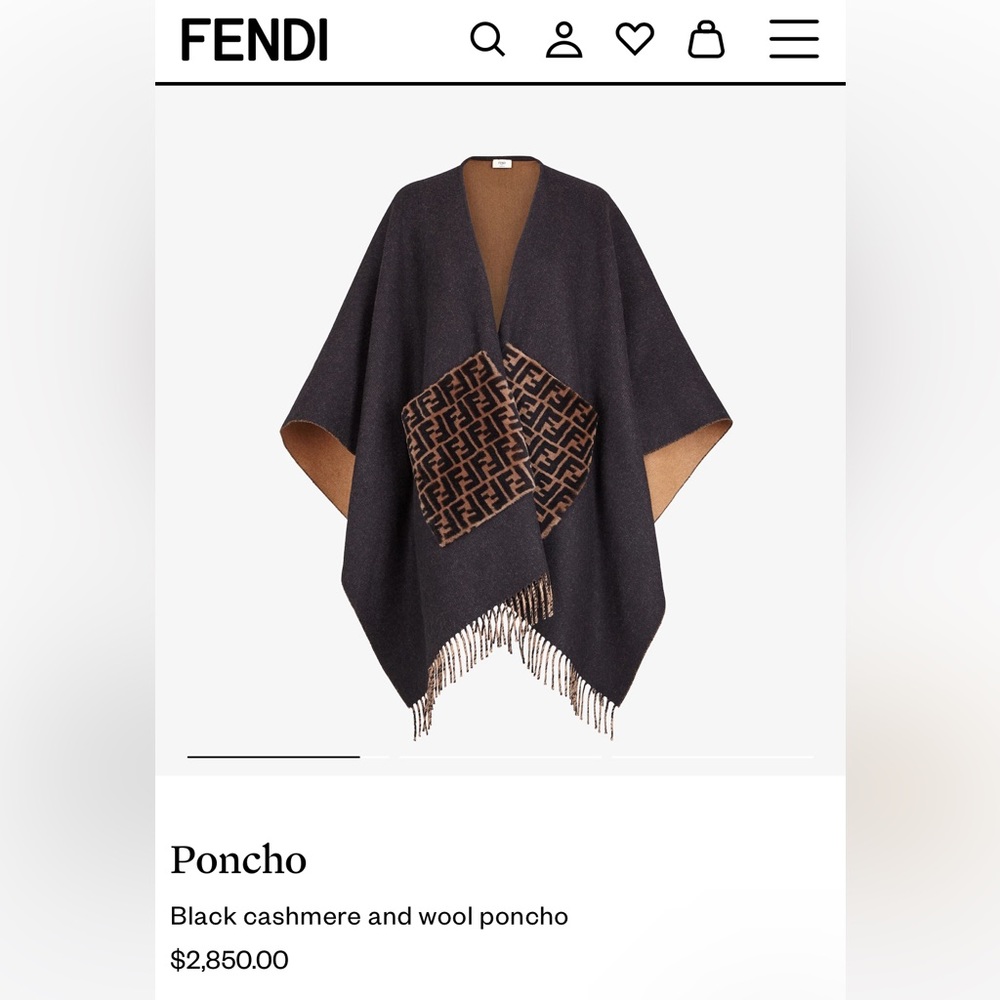 Fendi Wool and Cashmere Poncho
